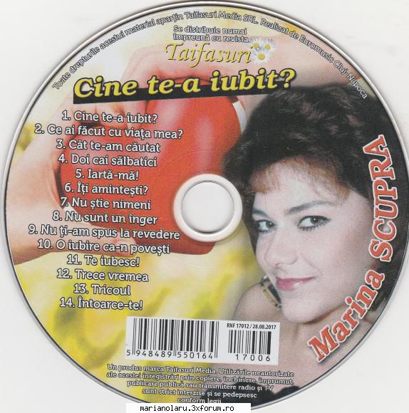 Marina Scupra - Cine te-a iubit? - Gen: Muzica usoare Interpret: Marina Scupra An - ROMANIAN MP3 ALBUMS